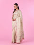 Mohey Elegant Cream Chinon Saree