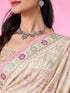 Mohey Elegant Cream Chinon Saree