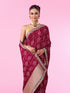 Mohey Wine Exuberance Chiffon Saree