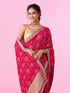 Mohey Radiant Rani Pink Chinon Saree