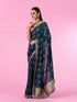 Mohey Radiant Blue Chinon Saree