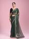 Mohey Elegant Sea Green Organza Saree