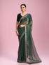 Mohey Elegant Sea Green Organza Saree