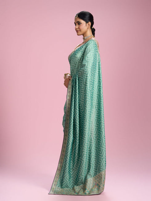 Mohey Sea Green Elegance Saree