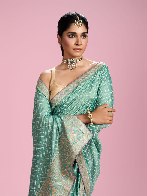 Mohey Sea Green Elegance Saree