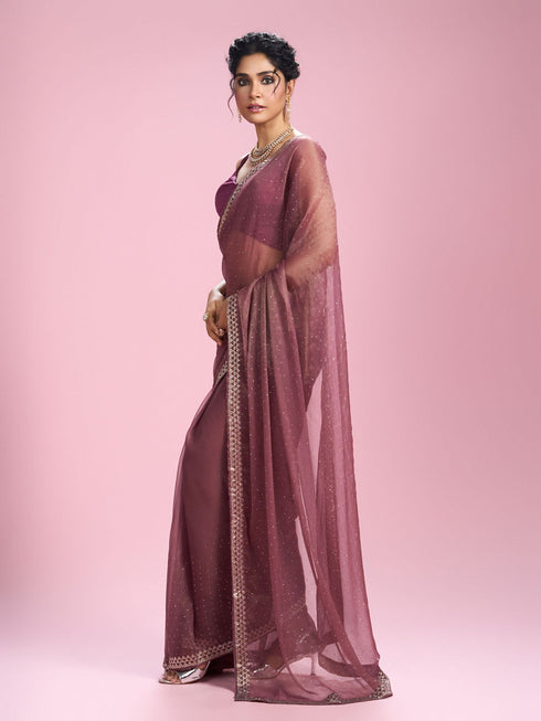 Mohey Royal Purple Radiance Saree