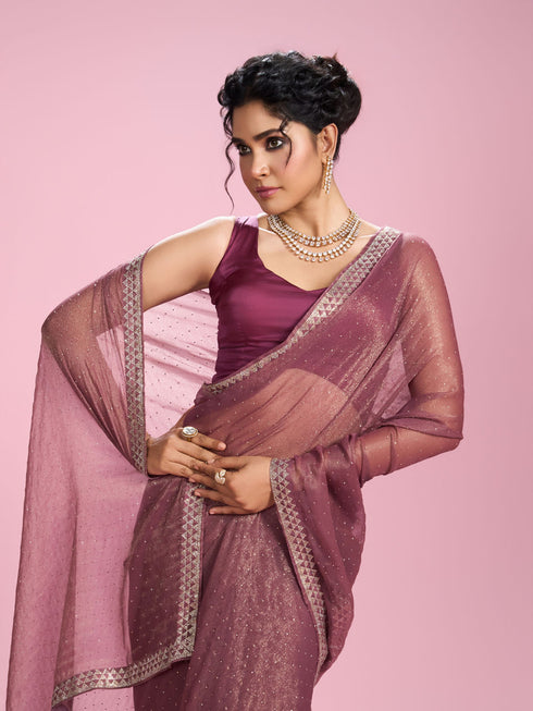 Mohey Royal Purple Radiance Saree