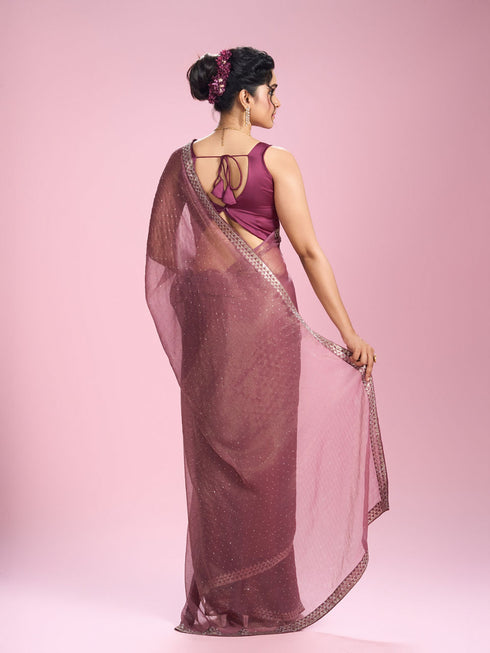 Mohey Royal Purple Radiance Saree