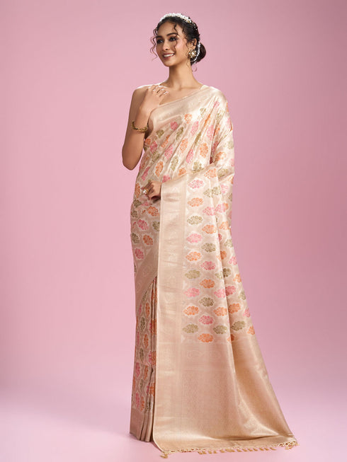Mohey Elegant Cream Saree