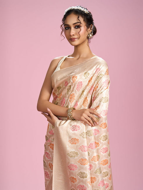 Mohey Elegant Cream Saree