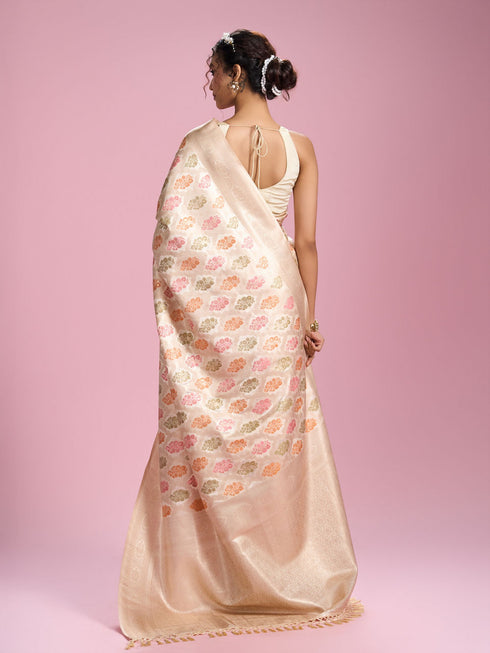 Mohey Elegant Cream Saree