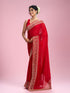 Mohey Enchanting Red Organza Saree