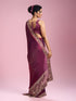 Mohey Elegantly Detailed Wine Saree