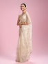 Mohey Ornate Cream Organza Saree
