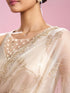 Mohey Ornate Cream Organza Saree