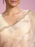 Mohey Fawn Organza Elegance Saree