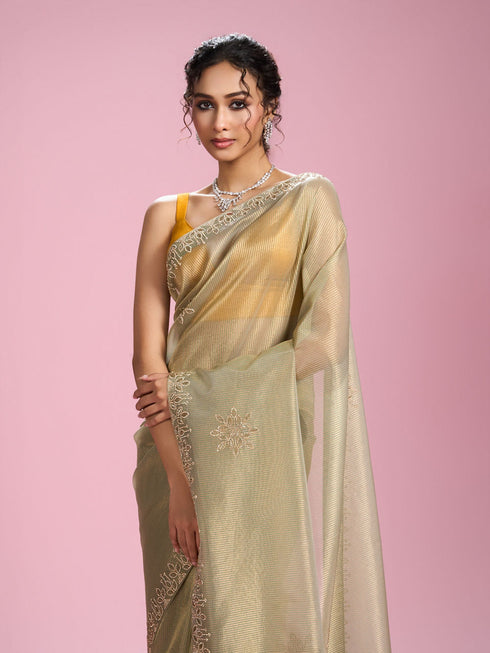 Mohey Pistachio Organza Elegance Saree