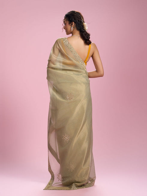 Mohey Pistachio Organza Elegance Saree