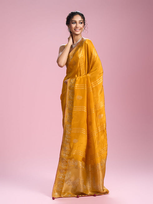 Mohey Mustard Yellow Glory Saree