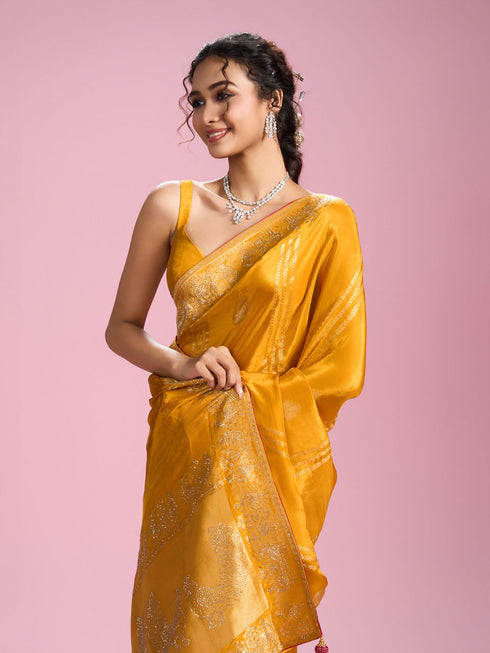 Mohey Mustard Yellow Glory Saree