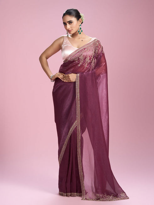 Mohey Boldly Chic Purple Saree