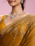 Mohey Mustard Yellow Chinon Saree
