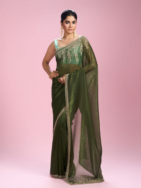Mohey Emerald Elegance Saree