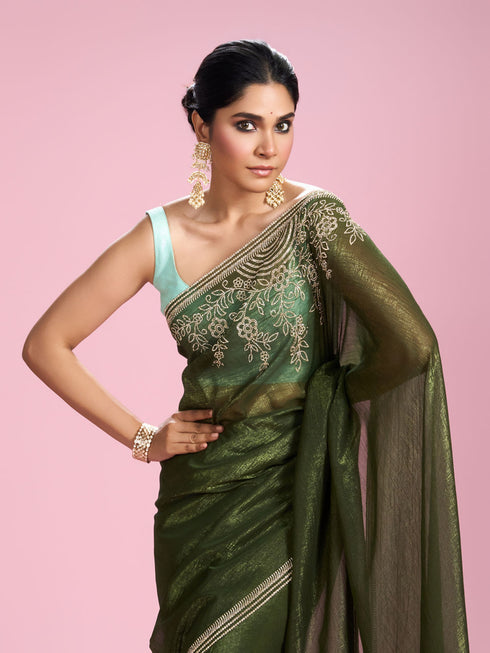 Mohey Emerald Elegance Saree