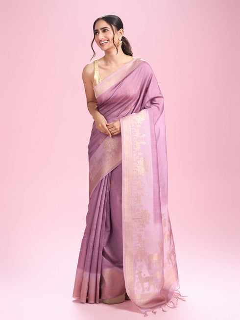 Mohey Purple Elegance Extravaganza Saree