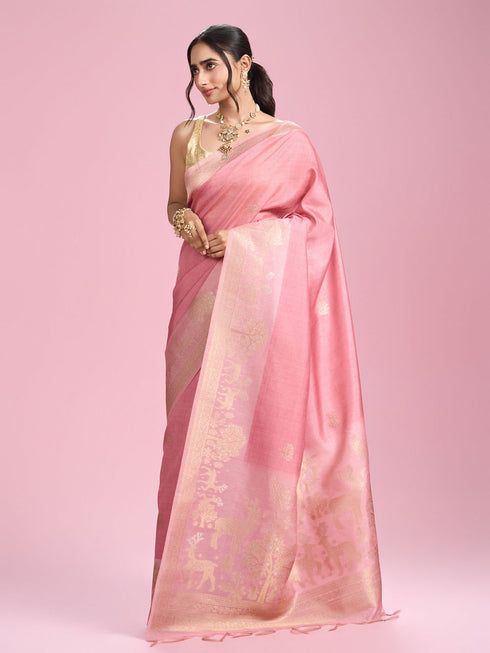 Mohey Pink Elegance Brilliance Saree
