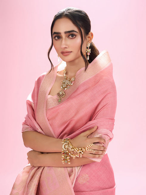 Mohey Pink Elegance Brilliance Saree