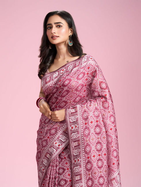 Mohey Wine Hues Celebration Saree