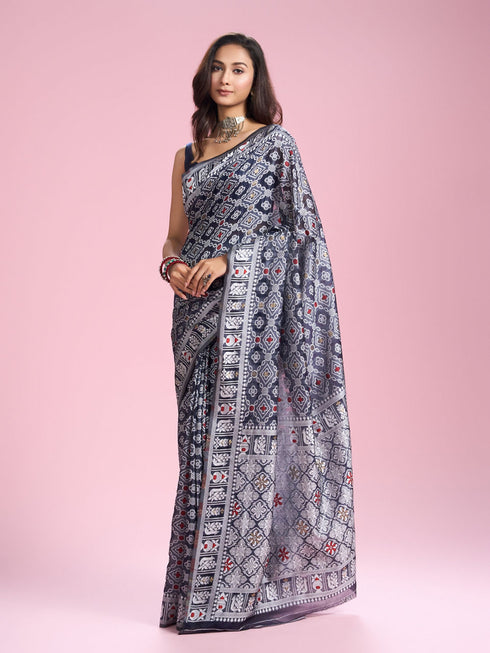 Mohey Mesmerizing Indigo Blue Saree