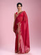Mohey Lustrous Rani Pink Organza Saree