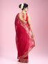 Mohey Lustrous Rani Pink Organza Saree