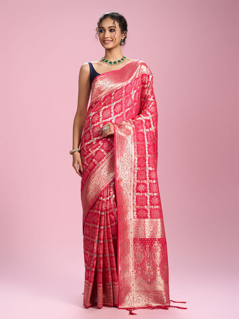 Mohey Ravishing Rani Pink Saree
