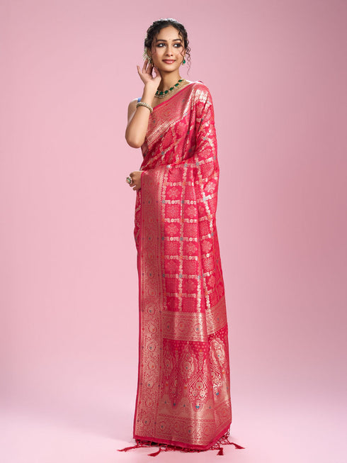 Mohey Ravishing Rani Pink Saree