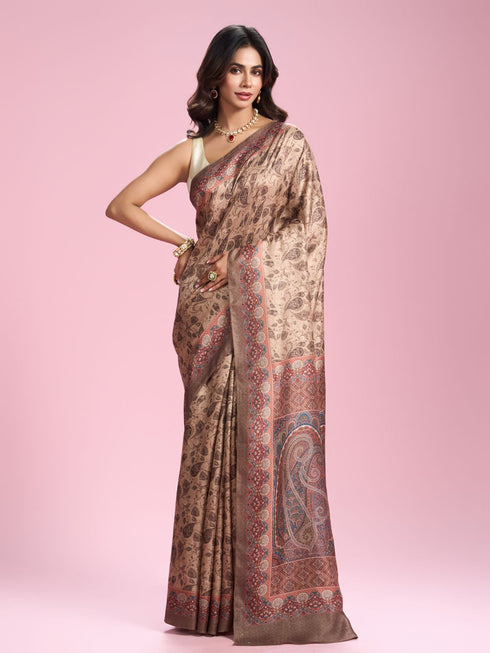 Mohey Beige Weave Saree