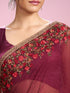 Mohey Wine Toned Celebration Saree