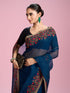 Mohey Azure Chiffon Elegance Saree