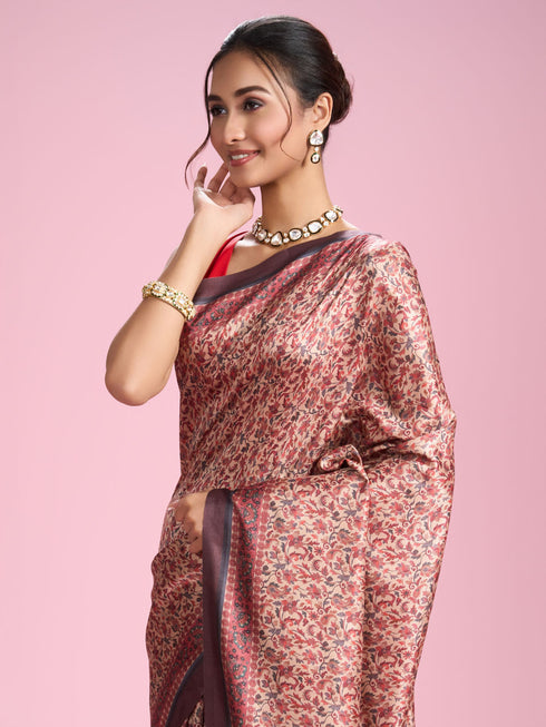 Mohey Glamorous Fawn Elegance Saree