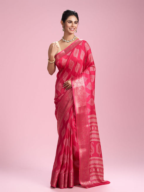 Mohey Pink Artistic Fiesta Saree