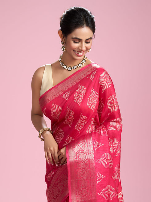 Mohey Pink Artistic Fiesta Saree