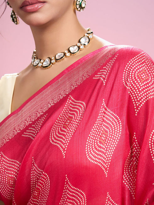 Mohey Pink Artistic Fiesta Saree