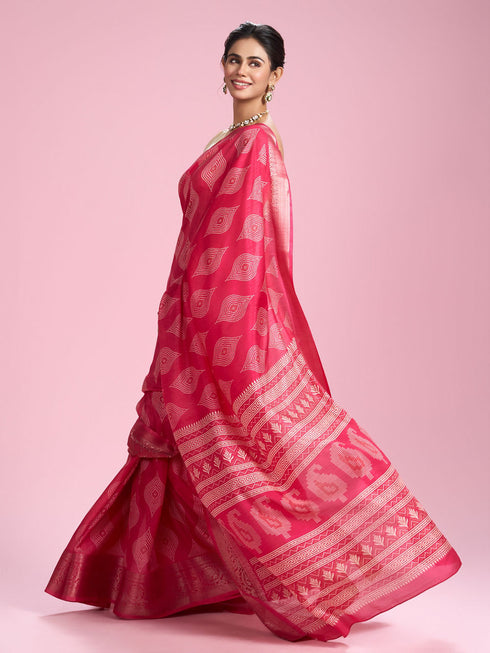 Mohey Pink Artistic Fiesta Saree