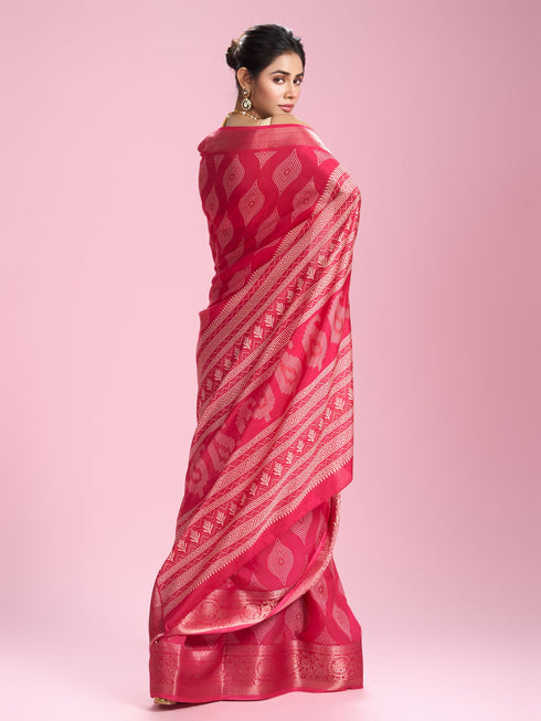 Mohey Pink Artistic Fiesta Saree