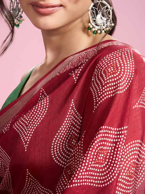 Mohey Rust Red Elegance Saree