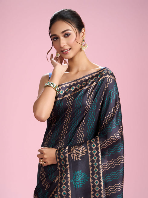 Mohey Indigo Blue Elegance Saree