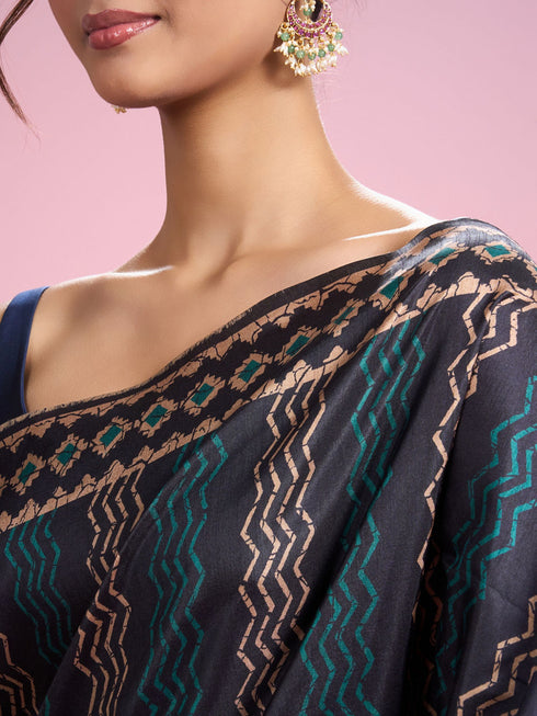 Mohey Indigo Blue Elegance Saree