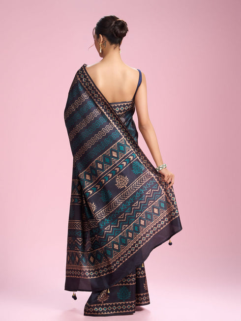 Mohey Indigo Blue Elegance Saree